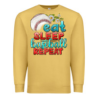Antique Gold eat sleep baseball repeat Premium Sweatshirt - texasbilliewilder
