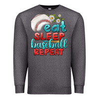 Charcoal Heather eat sleep baseball repeat Premium Sweatshirt - texasbilliewilder