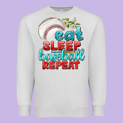 Premium Sweatshirt eat sleep baseball repeat