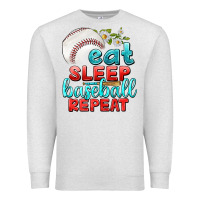 Oatmeal Heather eat sleep baseball repeat Premium Sweatshirt - texasbilliewilder