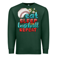 Sports Green eat sleep baseball repeat Premium Sweatshirt - texasbilliewilder