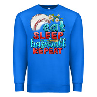True Royal eat sleep baseball repeat Premium Sweatshirt - texasbilliewilder