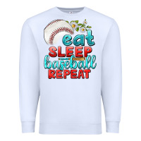 White eat sleep baseball repeat Premium Sweatshirt - texasbilliewilder