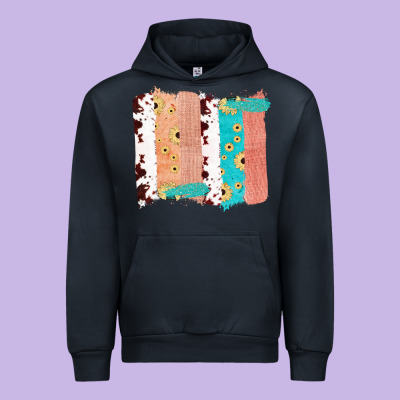 Western Cowhide Sunflower Jute Glitter Farm Life Brush Stroke Urban Hoodie Designed By Bettercallsaul