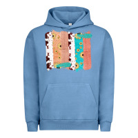 Pigment Pebble Blue Western Cowhide Sunflower Jute Glitter Farm Life Brush Stroke Urban Hoodie - Bettercallsaul