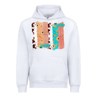 White Western Cowhide Sunflower Jute Glitter Farm Life Brush Stroke Urban Hoodie - Bettercallsaul