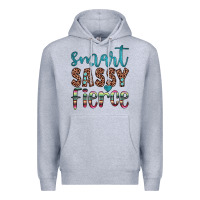 Heather Grey smart  sassy fierce Premium Hoodie - JahusDesignShop