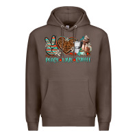 Coffee peace love coffee Premium Hoodie - AdoDesignShop