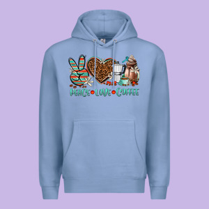 Peace Love Coffee Premium Hoodie Designed By Adodesignshop