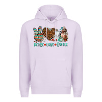 Lilac peace love coffee Premium Hoodie - AdoDesignShop