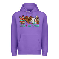 Purple peace love coffee Premium Hoodie - AdoDesignShop