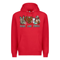 Red peace love coffee Premium Hoodie - AdoDesignShop