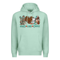 Seafoam peace love coffee Premium Hoodie - AdoDesignShop
