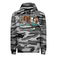 Slate Camo peace love coffee Premium Hoodie - AdoDesignShop