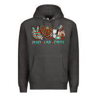 Smoke peace love coffee Premium Hoodie - AdoDesignShop