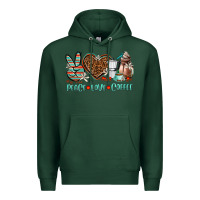 Sports Green peace love coffee Premium Hoodie - AdoDesignShop