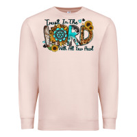 Pale Pink trust in the lord with all your heart Premium Sweatshirt - Zillion Design Studio