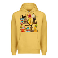 Antique Gold i love fall most of all Premium Hoodie - AdoDesignShop