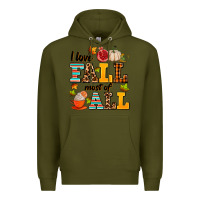 Army Green i love fall most of all Premium Hoodie - AdoDesignShop