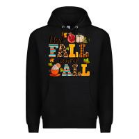 Black i love fall most of all Premium Hoodie - AdoDesignShop