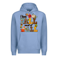 Colony Blue i love fall most of all Premium Hoodie - AdoDesignShop