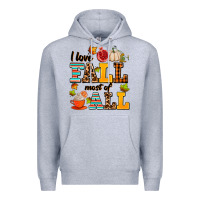 Heather Grey i love fall most of all Premium Hoodie - AdoDesignShop