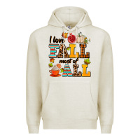 Oatmeal Heather i love fall most of all Premium Hoodie - AdoDesignShop