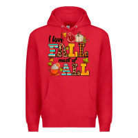 Red i love fall most of all Premium Hoodie - AdoDesignShop