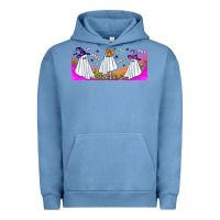 Pigment Pebble Blue cutes ghosts libbey glass Urban Hoodie - BundleAndBundleShop