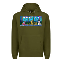Army Green winter vibes license plate Premium Hoodie - BundleAndBundleShop