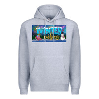Heather Grey winter vibes license plate Premium Hoodie - BundleAndBundleShop