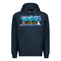 Navy winter vibes license plate Premium Hoodie - BundleAndBundleShop
