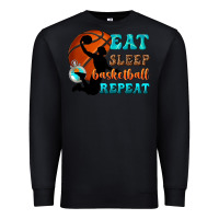 Black eat sleep basketball repeat Premium Sweatshirt - texasbilliewilder
