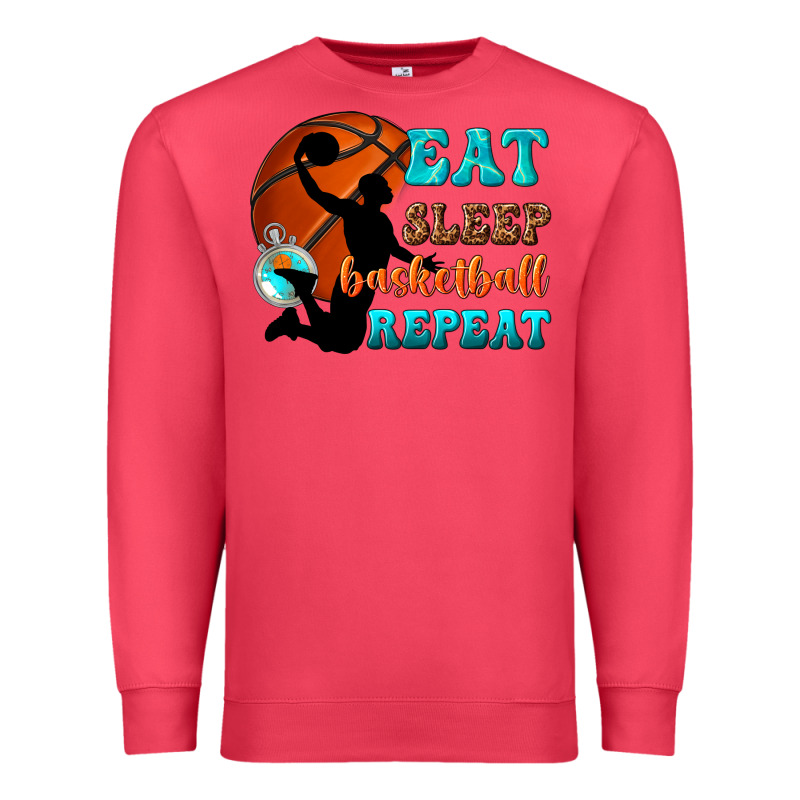 Eat Sleep Basketball Repeat Premium Sweatshirt by texasbilliewilder | Teevron