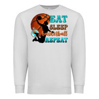 Dove Grey eat sleep basketball repeat Premium Sweatshirt - texasbilliewilder