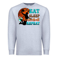 Heather Grey eat sleep basketball repeat Premium Sweatshirt - texasbilliewilder