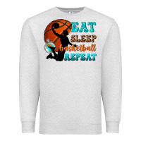 Oatmeal Heather eat sleep basketball repeat Premium Sweatshirt - texasbilliewilder