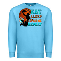 Ocean Blue eat sleep basketball repeat Premium Sweatshirt - texasbilliewilder