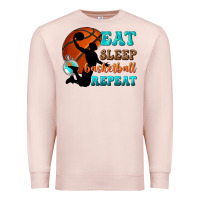 Pale Pink eat sleep basketball repeat Premium Sweatshirt - texasbilliewilder