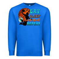 True Royal eat sleep basketball repeat Premium Sweatshirt - texasbilliewilder