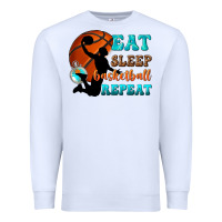 White eat sleep basketball repeat Premium Sweatshirt - texasbilliewilder
