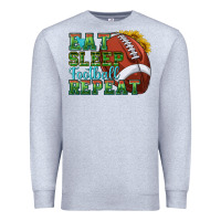 Heather Grey eat sleep football repeat Premium Sweatshirt - texasbilliewilder