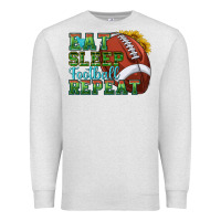 Oatmeal Heather eat sleep football repeat Premium Sweatshirt - texasbilliewilder