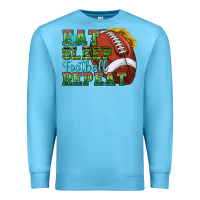 Ocean Blue eat sleep football repeat Premium Sweatshirt - texasbilliewilder