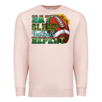 Pale Pink eat sleep football repeat Premium Sweatshirt - texasbilliewilder