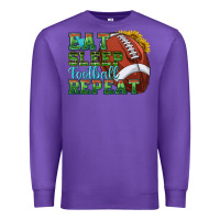 Purple eat sleep football repeat Premium Sweatshirt - texasbilliewilder