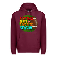 Burgundy football is my favorite season Premium Hoodie - BundleAndBundleShop