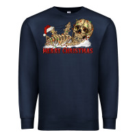 Navy Merry christmas skeleton Premium Sweatshirt - RanaPortraitStore