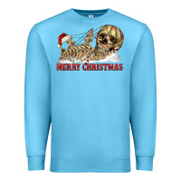 Ocean Blue Merry christmas skeleton Premium Sweatshirt - RanaPortraitStore