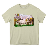 Mom With White Chester Pig And Baby Pig Heavy Core Tee | Teevron